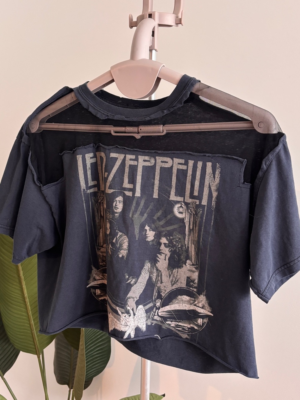 Vintage Graphic Crop Top intentionally distressed